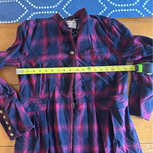 We The Free Red and Black Plaid Long Coat - Picture 10 of 10